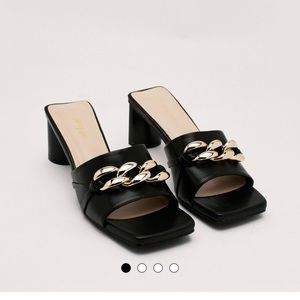 Never worn heeled sandals from Nasty Gal.